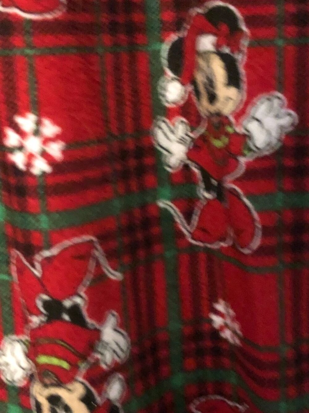 Cottagecore Minnie Mouse Winter Print Holiday Plaid Gown Accent Lace Bow Sz 10 - Picture 11 of 11